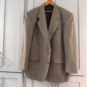 Pierre Balmain 42S 100% Silk Blazer Grey Green Micro Check Sport Coat‎ 42 Short